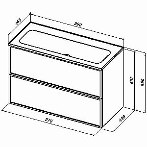 Тумба с раковиной Aquanet Арт 100 329614 ясень графит для ванной в интернет-магазине Sanbest