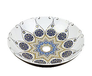 Раковина накладная Bronze de Luxe Lotos 40,5 5008 с декором купить в интернет-магазине Sanbest