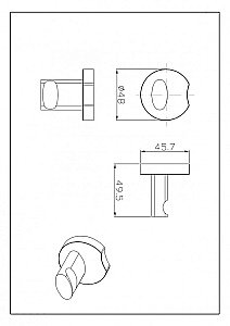 Крючок CeramaLux Loft 53901 хром купить в интернет-магазине сантехники Sanbest