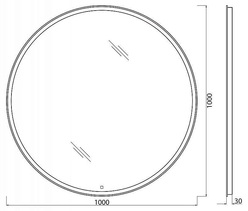 Зеркало с LED-подсветкой и подогревом BelBagno RNG WARM 100 в ванную от интернет-магазине сантехники Sanbest