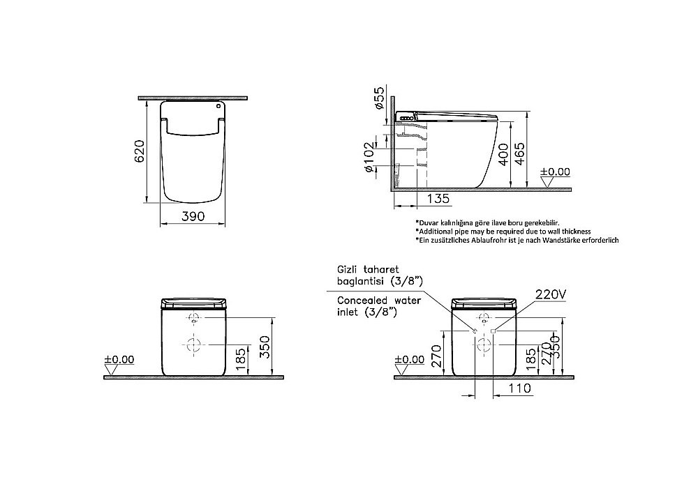 Унитаз Vitra V-CARE 7232B403-6217 безободковый, с крышкой микролифт, белый купить в интернет-магазине Sanbest