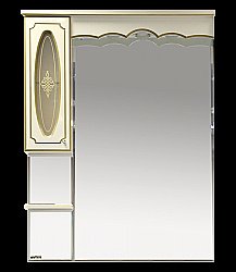 Зеркало со шкафом Misty Монако 93 бежевая патина/стекло левое купить в интернет-магазине сантехники Sanbest