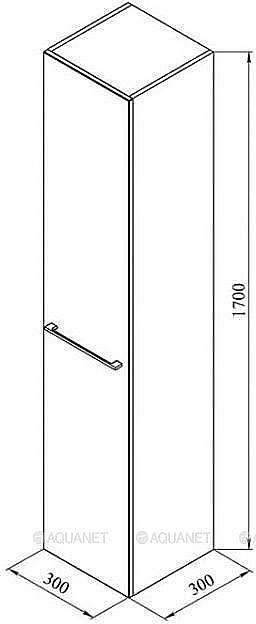 Шкаф-пенал De Aqua Тока 1S 30 белый для ванной в интернет-магазине сантехники Sanbest