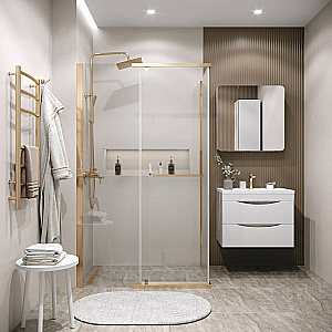 Душевой уголок Grossman Pragma 120х90 120.K33.03.1290.32.00 стекло прозрачное/профиль золото брашированное купить в интернет-магазине Sanbest