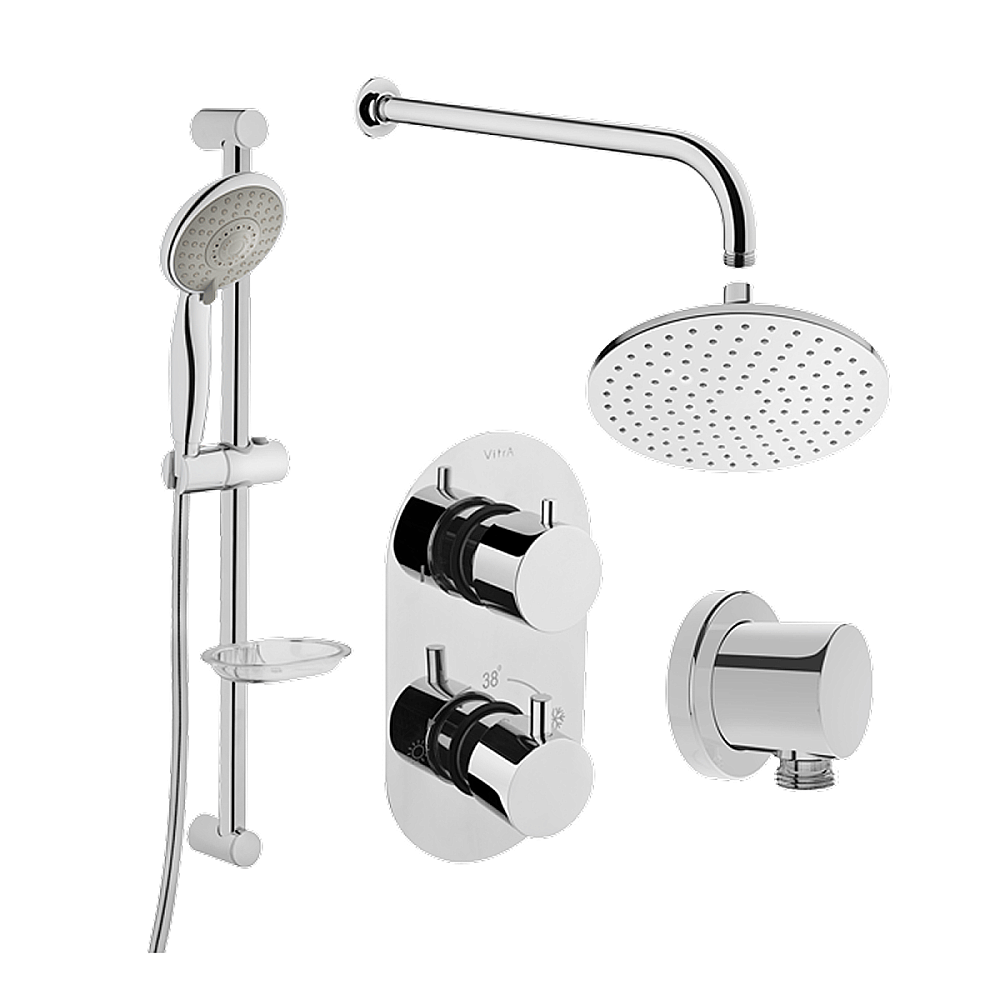 Душевая система VitrA AquaHeat 458657 с термостатом, хром купить в интернет-магазине сантехники Sanbest