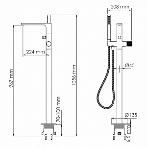 Смеситель для ванны WasserKRAFT Tauber 6421 никель купить в интернет-магазине сантехники Sanbest