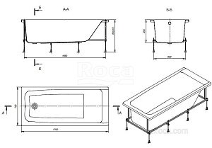 Ванна Roca Elba 248507000 170х75 купить в интернет-магазине Sanbest