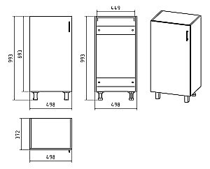 Полупенал напольный Misty Купер 50 П-Куп05050-031Л белый левый для ванной в интернет-магазине сантехники Sanbest