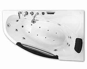 Ванна акриловая Gemy Glass Panel G9046 K 161х96 белая с гидромассажем купить в интернет-магазине Sanbest