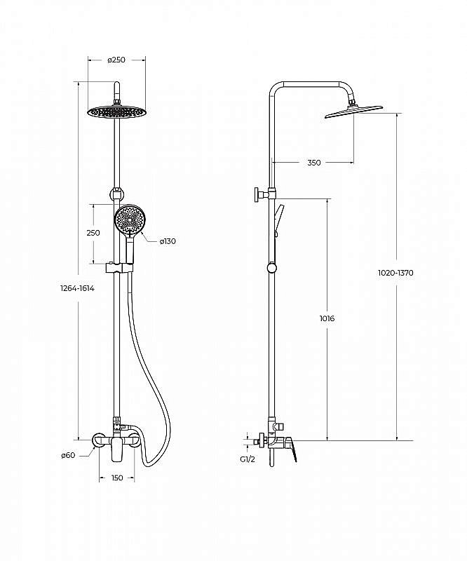 Душевая система BelBagno MARINO-DOCM-CRM хром купить в интернет-магазине сантехники Sanbest