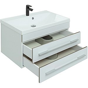 Тумба с раковиной Aquanet Верона New 75 281096 белая матовая для ванной в интернет-магазине Sanbest