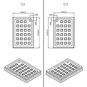 Душевой поддон Migliore DIADEMA 26995 82х122 белый, декор бронза левый купить в интернет-магазине Sanbest