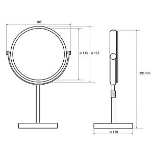 Зеркало косметическое Bemeta White 112201254 белое матовое купить в интернет-магазине сантехники Sanbest