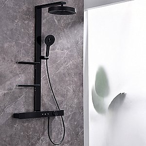 Душевая система Black&White Gravity 9005NMB черная матовая купить в интернет-магазине сантехники Sanbest