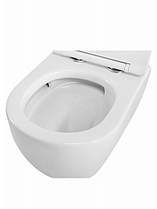 Унитаз подвесной Cezares STYLUS-TOR 2.0 CZR-546-TH-TOR/SC белый, безободковый, с крышкой микролифт, слив торнадо купить в интернет-магазине Sanbest