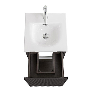 Тумба с раковиной BelBagno 40 UNO-MINI-400-2C-SO-GSO+BB-8099-3-40 темно-серая матовая для ванной в интернет-магазине Sanbest