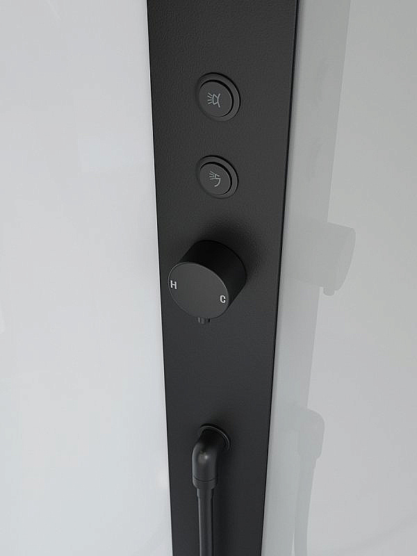 Душевая кабина BelBagno UNO-CAB-A-1-NERO 90x90 стекло прозрачное/профиль черный матовый купить в интернет-магазине Sanbest