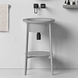 Консоль с раковиной ABBER Bequem AC2130MG серый матовый для ванной в интернет-магазине сантехники Sanbest