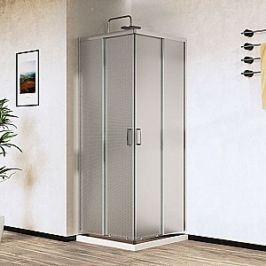 Душевой уголок Vincea City VSS-5CT9010MT 100х90 стекло текстурное/профиль хром купить в интернет-магазине Sanbest