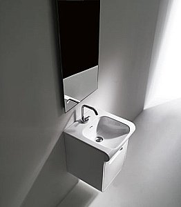 Тумба с раковиной Kerasan Inka project 40x40 белая с белой раковиной для ванной в интернет-магазине Sanbest