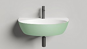 Раковина Salini ALDA WALL 03 140313GRH 71 из искусственного камня S-Sense, белая глянцевая, цвет по RAL снаружи купить в интернет-магазине Sanbest