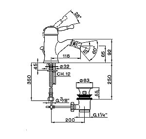 Смеситель для биде Cisal Arcana Royal AY00055027 купить в интернет-магазине сантехники Sanbest
