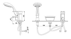 Смеситель для ванны GPD ATROS MAK67 купить в интернет-магазине сантехники Sanbest