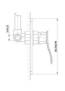 Смеситель для душа встраиваемый WONZON & WOGHAND NAVIA, Хром (WW-184700-CR) купить в интернет-магазине сантехники Sanbest
