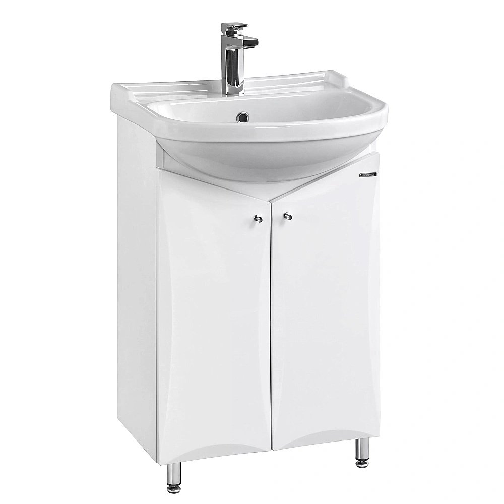 Тумба с раковиной Акватон Джимми 57 У белая для ванной в интернет-магазине Sanbest