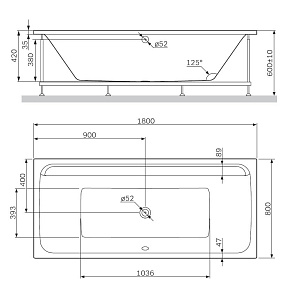 Ванна акриловая AM.PM Inspire V2.0 W52A-180-080W-A 180x80 купить в интернет-магазине Sanbest