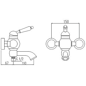 Смеситель для ванны Kaiser Wood 61022 купить в интернет-магазине сантехники Sanbest