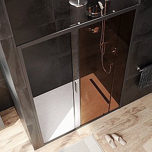 Душевая дверь AM.PM GEM W90G 140 прозрачная-бронзовая/черный купить в интернет-магазине Sanbest