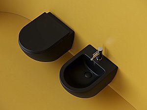 Унитаз подвесной Ceramica Nova Metropol CN4002TMB черный матовый, с крышкой микролифт, безободковый, слив-торнадо купить в интернет-магазине Sanbest