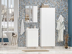 Зеркало со шкафом Misty Лира 50 П-Лир04050-013П белый в ванную от интернет-магазине сантехники Sanbest