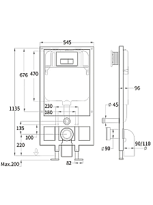 Инсталляция для унитаза WeltWasser WW BAMBERG 545 GR-N 10000014422 кнопка серая купить в интернет-магазине сантехники Sanbest