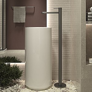 Смеситель для раковины Vincea Rim VFBF-2R1GM вороненая сталь купить в интернет-магазине сантехники Sanbest