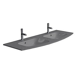 Раковина стеклянная Jacob Delafon Nona EB1887RU-DE4 140двойная, матовая серая купить в интернет-магазине Sanbest