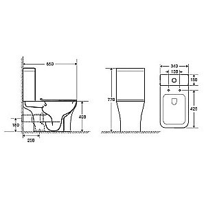 Унитаз-компакт CeruttiSpa Vettore 1215A безободковый, с бачком, с крышкой микролифт купить в интернет-магазине Sanbest