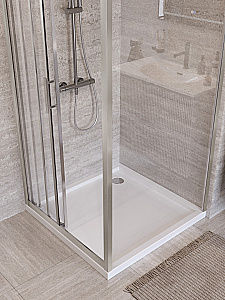 Душевой уголок BelBagno UNO-195-AHF-31-100/90-C-IN стекло прозрачное/профиль сатин купить в интернет-магазине Sanbest