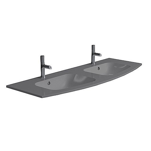 Раковина стеклянная Jacob Delafon Nona EB1887RU-DE4 140двойная, матовая серая купить в интернет-магазине Sanbest