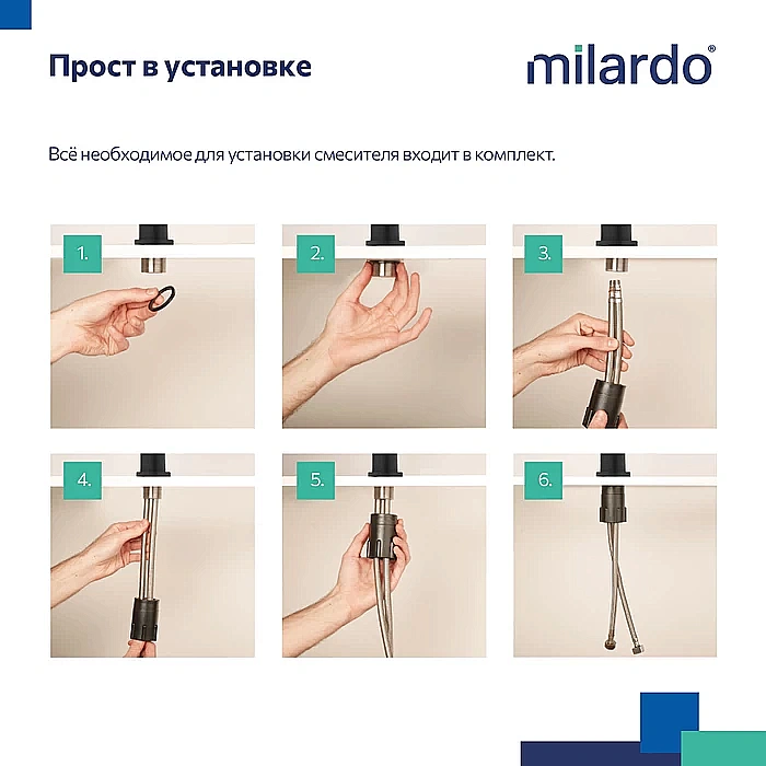 Смеситель для кухни Milardo Meal M01BL2FM05 купить в интернет-магазине сантехники Sanbest