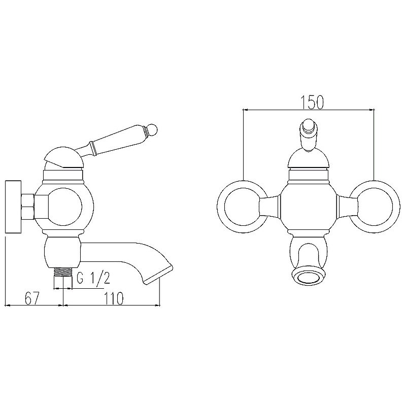 Смеситель для ванны Kaiser Wood 61022 купить в интернет-магазине сантехники Sanbest