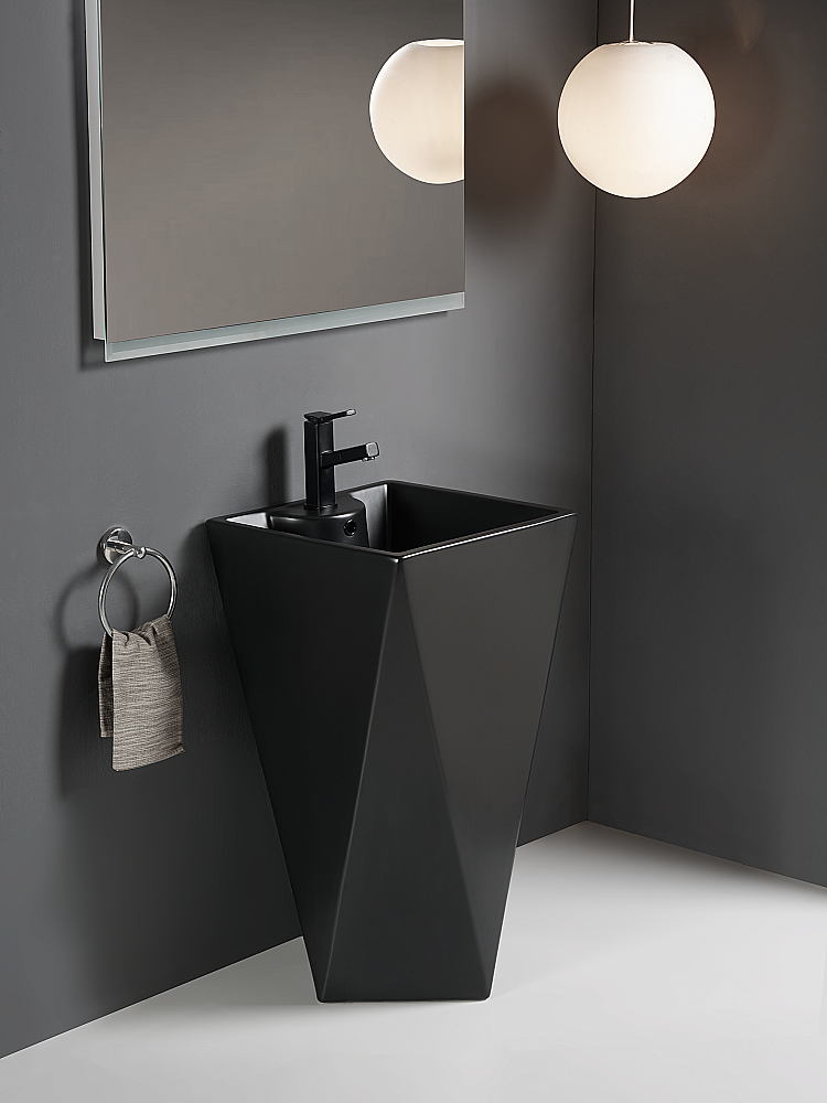 Раковина напольная WeltWasser Leerbach 10000013336 черная матовая купить в интернет-магазине Sanbest