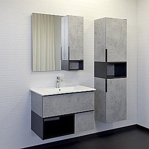 Тумба с раковиной Comforty Франкфурт 00-00011080 75 бетон светлый для ванной в интернет-магазине Sanbest