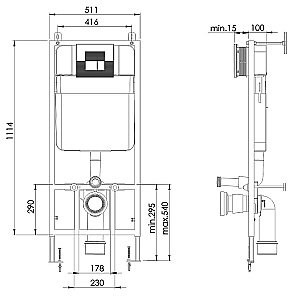 Инсталляция Grossman Classic 980.T1.04.100.100 для унитаза с клавишей смыва 800.T1.04.100.100 RUS хром купить в интернет-магазине сантехники Sanbest