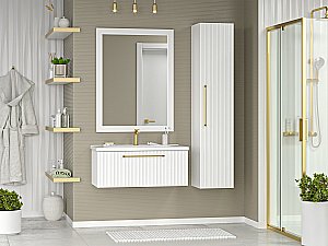 Пенал подвесной Misty Alicante 35 ALI-05035-01 белый для ванной в интернет-магазине сантехники Sanbest