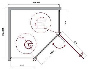 Душевой уголок BelBagno UNO-195-P-1-100-C-NERO 100х100 стекло прозрачное/профиль черный купить в интернет-магазине Sanbest