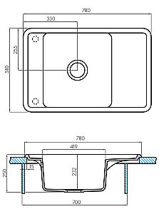 Мойка кухонная Акватон Беллис 78 латте купить в интернет-магазине сантехники Sanbest