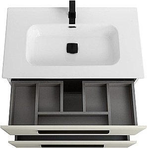 Тумба с раковиной Cezares ECO-CER-N 80 ECO-CER-N-800-2C-SO-AS-P альпака брашированная для ванной в интернет-магазине Sanbest