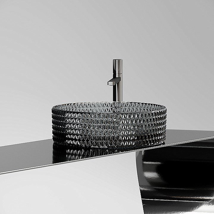 Раковина Ceramica Nova Cristal 36 CN6060 черная купить в интернет-магазине Sanbest